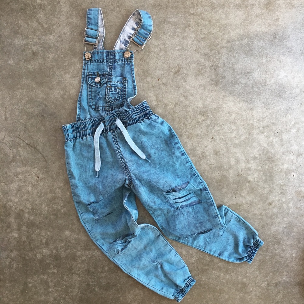 Custom denim overalls
